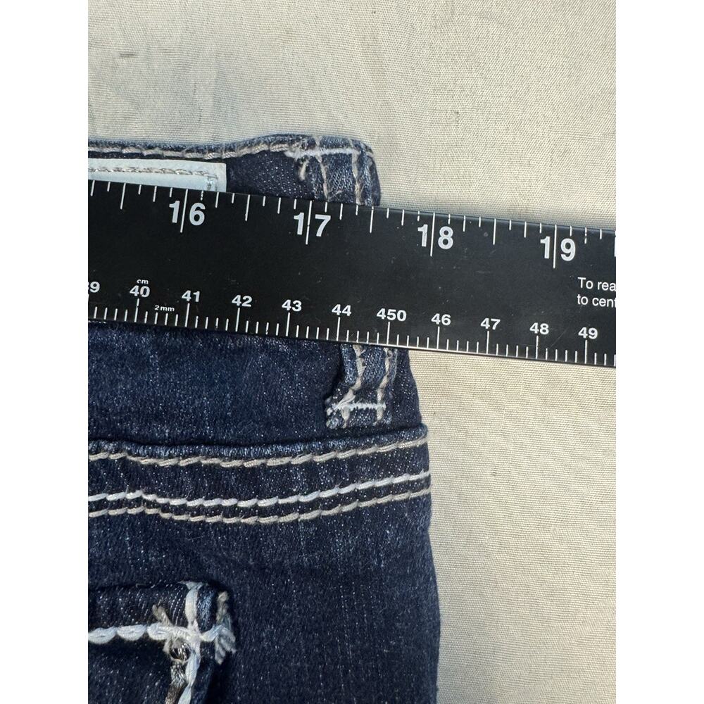 Arija Jeans Bermuda Shorts Womens 15/16 Dark Wash Cuffed Stretch Denim - Picture 12 of 16
